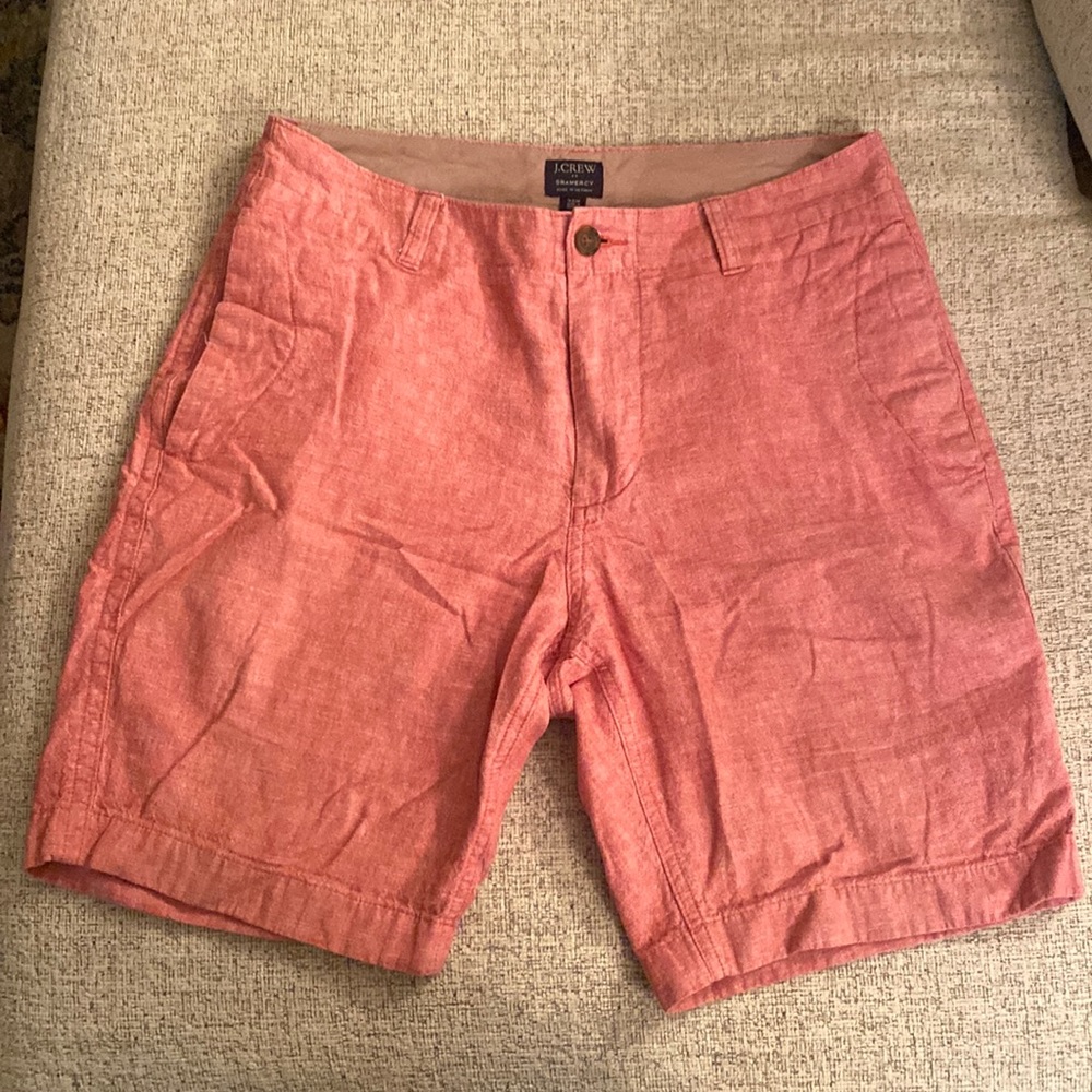 J crew men’s linen/cotton blend short in dark salmon